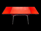 Table formica rouge vintage années 60 avec rallonges
