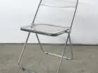 2 Tabouret en aluminium et acier, Chaise pliable en plexiglas