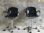 2 Paire de fauteuils grillagés pivotants 