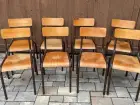 Lot de 8 chaises d’ecole