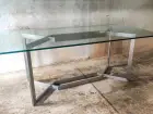 Table en verre et aluminium 