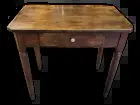 petit bureau table en noyer avec un tiroir de chaque cote du xix ème siecle