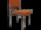Chaise en tissu orange chromé