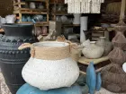 1 Grande poterie+lampe en rotin et deco