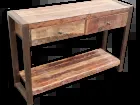 Console 2 tiroirs en bois ancien