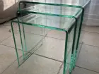 3 Petites Tables gigognes en verre
