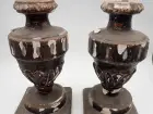 Paires de vases en bois, H 25 cm