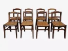 8 chaises de bistrot vintage début 20ème bois et paille 103266795/6ZBVV1WG
