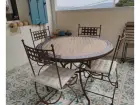 Table en mosaic plus 4 chaises en métal 